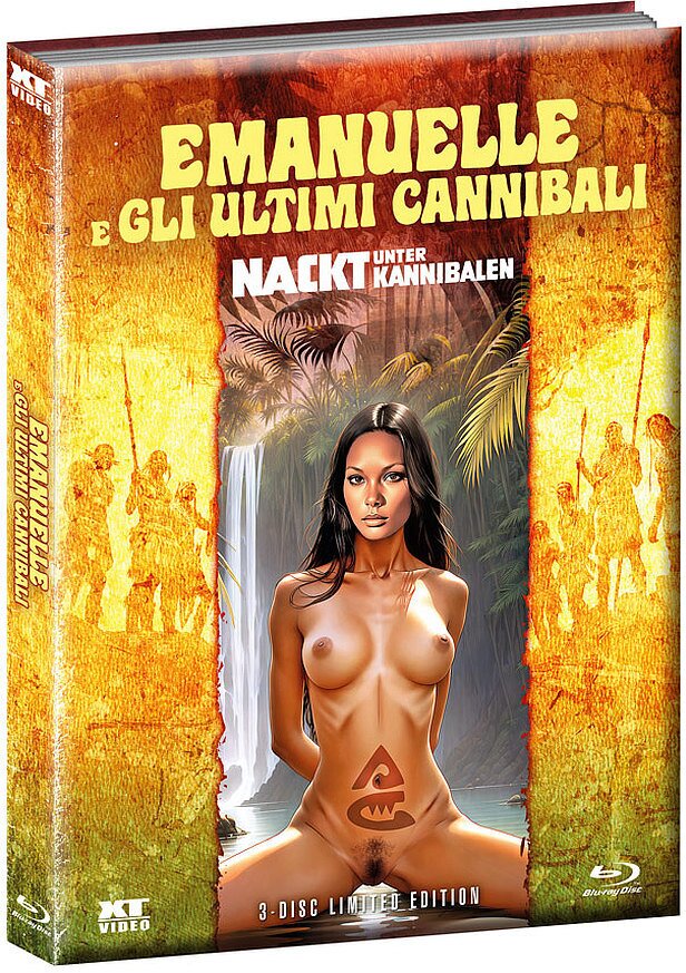 Emanuelle e gli ultimi cannibali - Nackt unter Kannibalen (1977) Wattiert, Cover 1, Limited Edition, Mediabook, Blu-ray + 2 DVDs