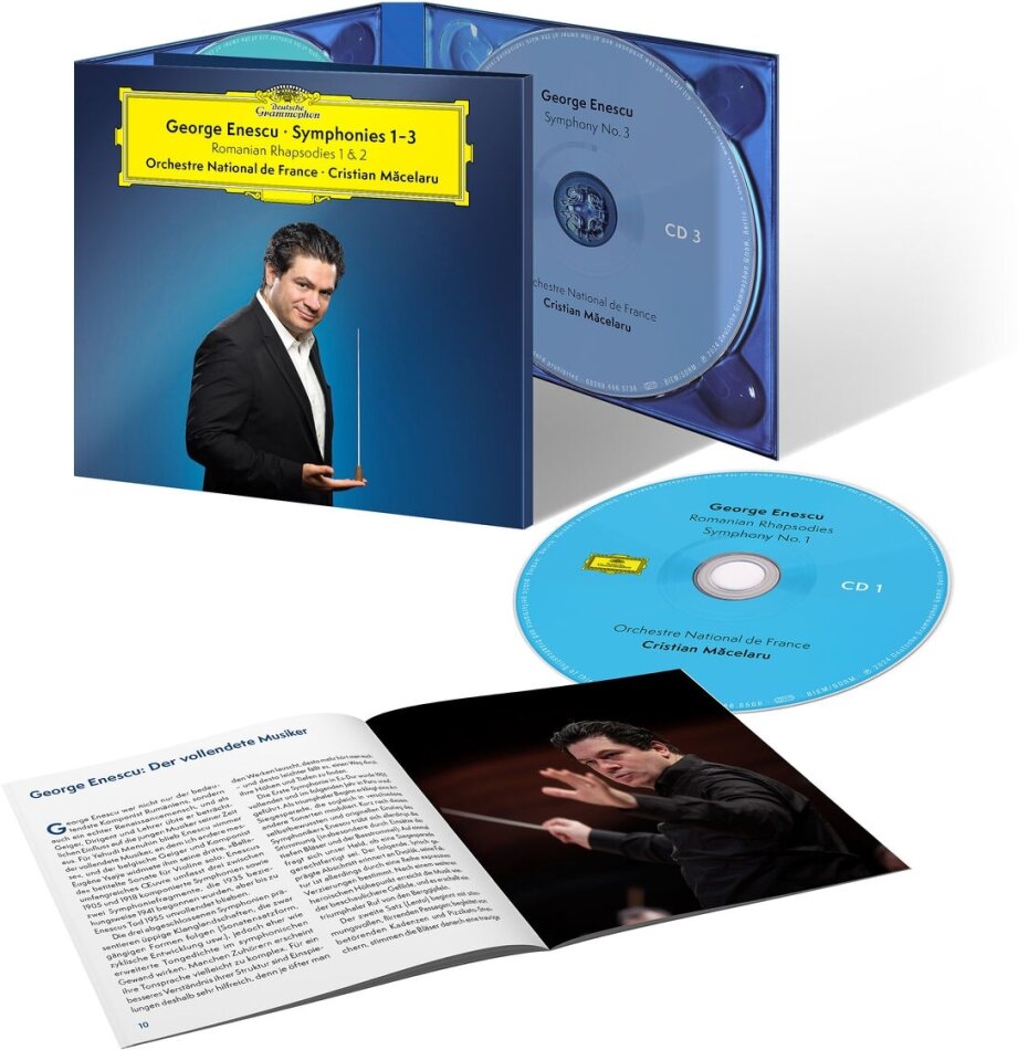 George Enescu (1881-1955), Cristian Macelaru & Orchestre National de France - Symphonies Nos. 1-3; 2 Romanian Rhapsodies 3 CDs