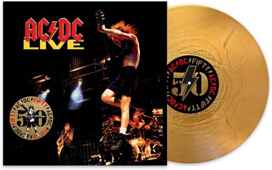 AC/DC - Live 2024 Reissue, 50 Years Of Rock And Roll, Sony, Gold Nugget Vinyl, 2 LPs