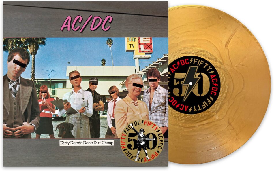 AC/DC - Dirty Deeds Done Dirt Cheap 2024 Reissue, 50 Years Of Rock And Roll, Sony, Gold Nugget Vinyl, LP