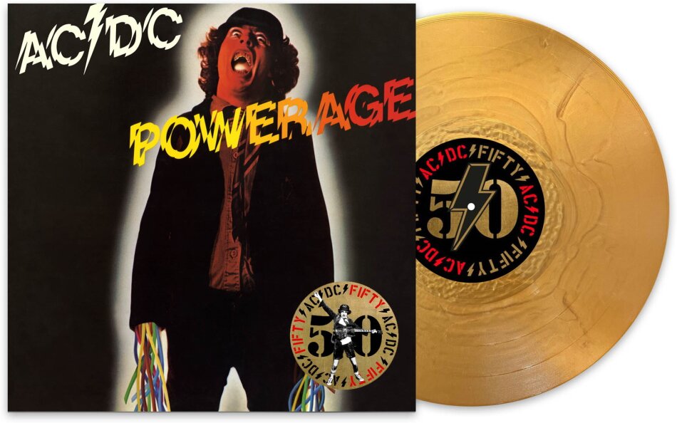 AC/DC - Powerage 2024 Reissue, 50 Years Of Rock And Roll, Sony, Gold Nugget Vinyl, LP