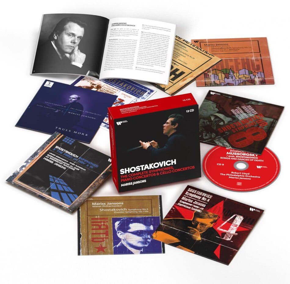 Mariss Jansons & Dimitri Schostakowitsch (1906-1975) - Complete Symphonies, Piano Concertos & Cello Concertos 2024 Reissue, Warner Classics, 13 CDs
