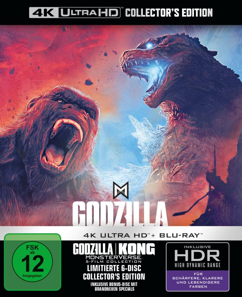 Godzilla / Kong - MonsterVerse - 5-Film Collection Limited Collector's Edition, 5 4K Ultra HDs + Blu-ray