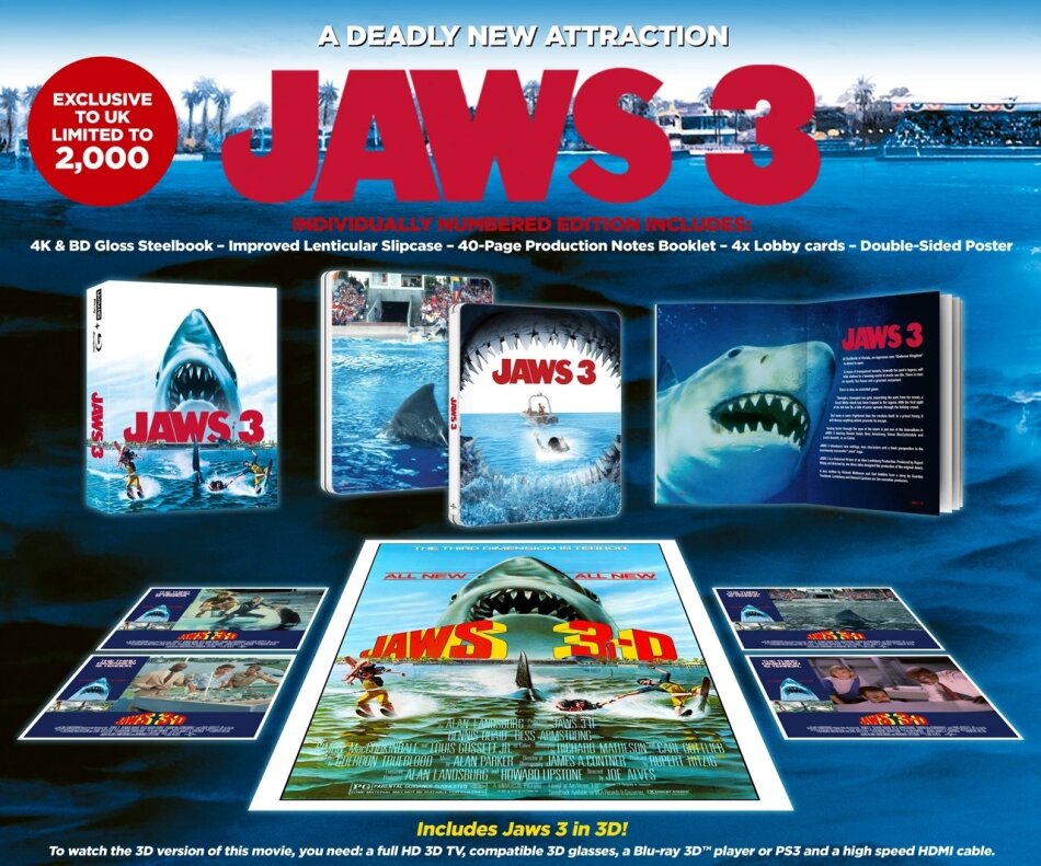 Jaws 3 (1983) Ultimate Collector's Edition, Limited Edition, Steelbook, 4K Ultra HD + Blu-ray