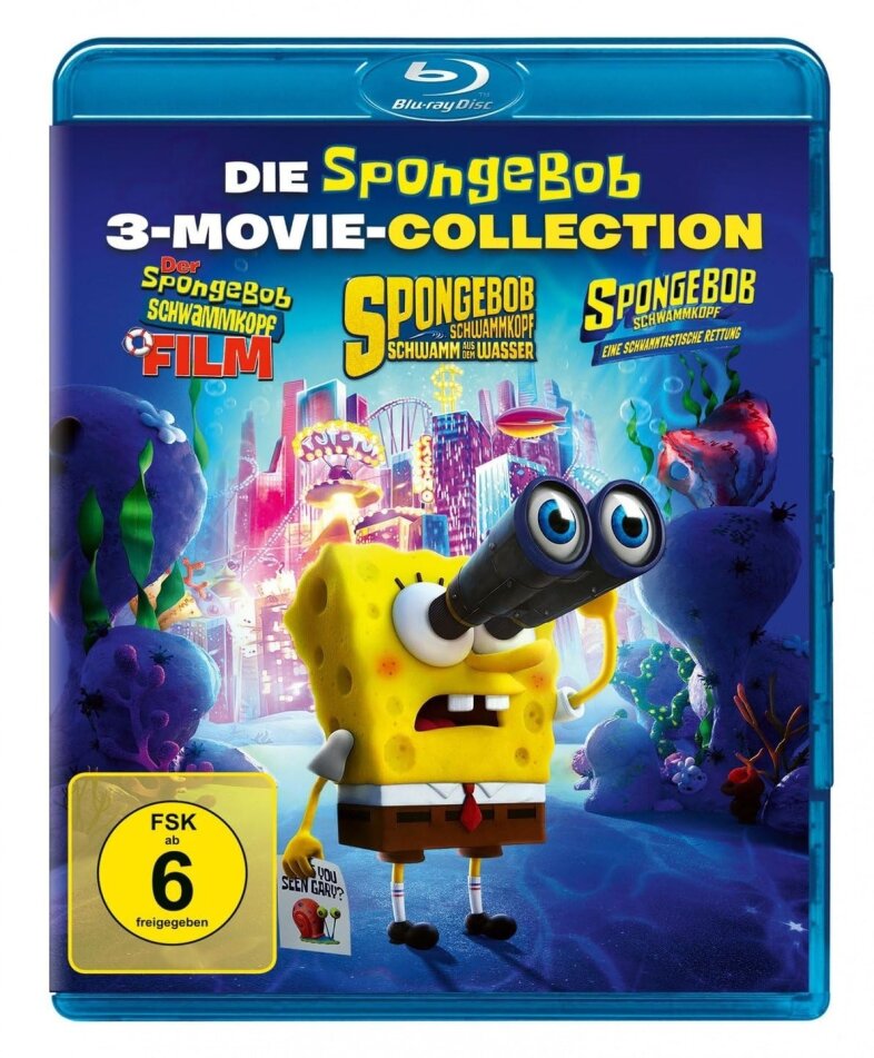 SpongeBob Schwammkopf 3 Filme - Der Film (2004) / Schwamm aus dem Wasser (2015) / Eine schwammtastische Rettung (2020) 3 Blu-rays