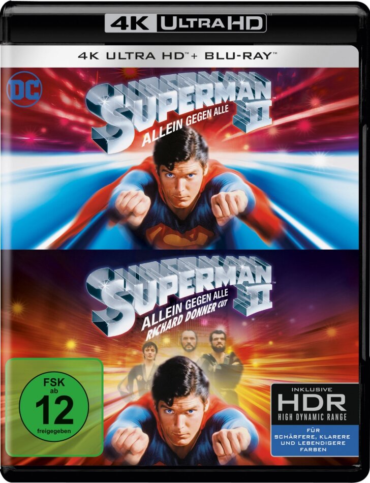 Superman 2 - Allein gegen alle (1980) Richard Donner Cut, Kinoversion, 2 4K Ultra HDs + 2 Blu-rays
