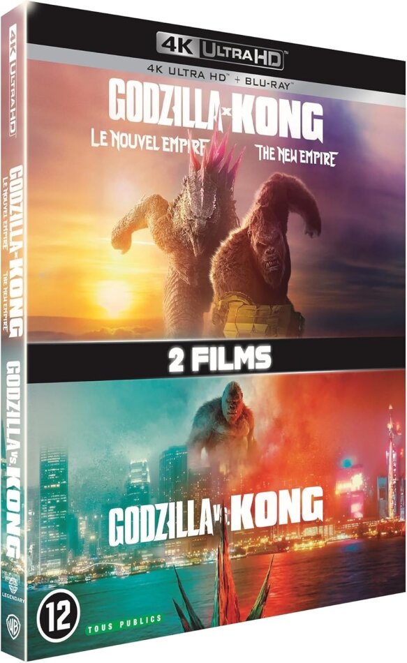 Godzilla x Kong : Le Nouvel Empire (2024) / Godzilla vs. Kong (2021) 2 4K Ultra HDs + 2 Blu-rays