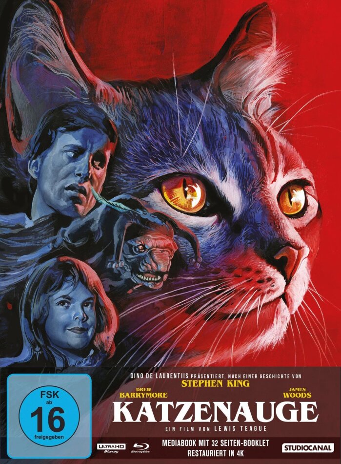 Katzenauge (1985) Limited Collector's Edition, Mediabook, Restaurierte Fassung, 4K Ultra HD + Blu-ray
