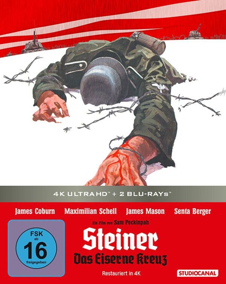 Steiner - Das Eiserne Kreuz (1977) Limited Edition, Restaurierte Fassung, Steelbook, 4K Ultra HD + 2 Blu-rays