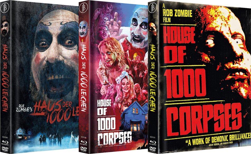 Haus der 1000 Leichen (2003) Bundle, Cover A, Cover B, Cover C, Limited Edition, 3 Blu-rays + 3 DVDs