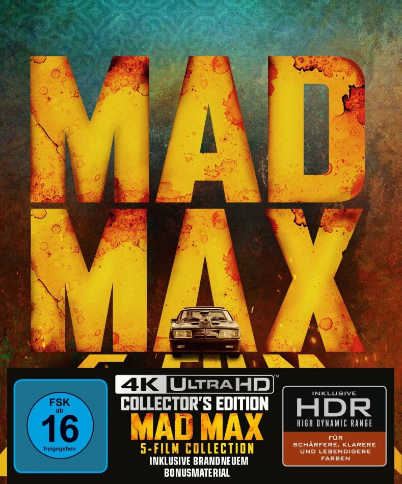 Mad Max 1-5 - 5-Film Collection Limited Collector's Edition, 6 4K Ultra HDs + 2 Blu-rays
