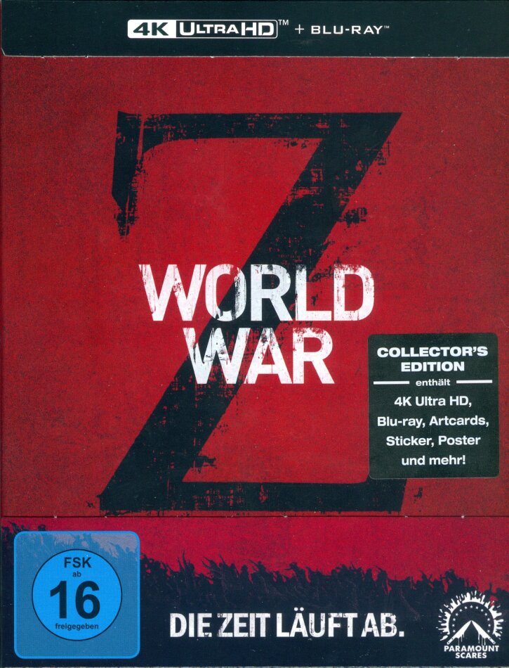 World War Z (2013) Schuber, Paramount Scares, Extended Edition, Kinoversion, Limited Collector's Edition, 4K Ultra HD + Blu-ray