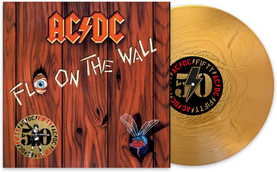 AC/DC - Fly On The Wall 2024 Reissue, 50 Years Of Rock And Roll, Sony, Gold Nugget Vinyl, LP