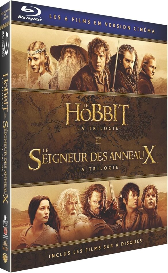 Le Hobbit et Le Seigneur des Anneaux - Les Trilogies Version Cinéma, 6 Blu-ray