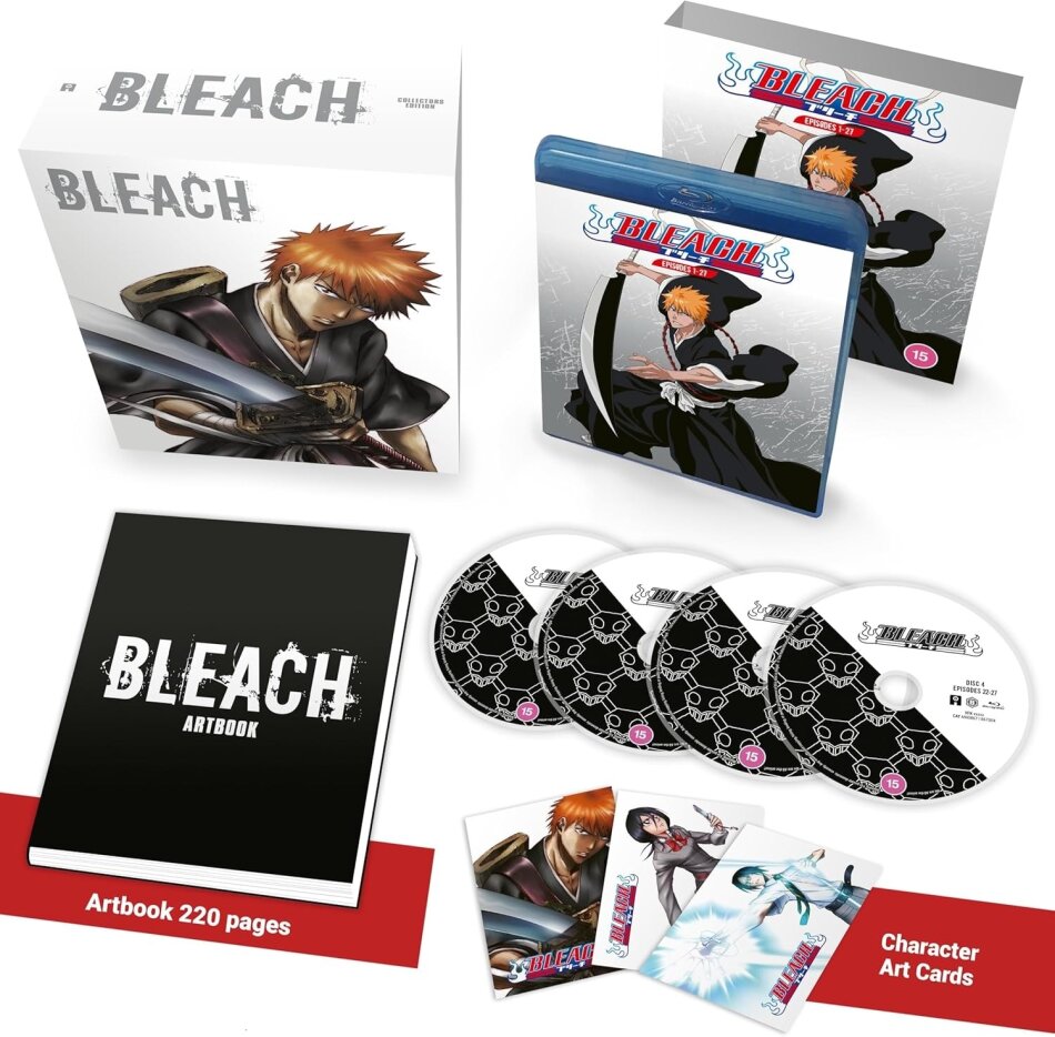 Bleach - Part 1: Episodes 01-27 + Sammelschuber, Limited Collector's Edition, 4 Blu-rays