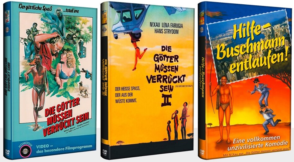 Die Götter müssen verrückt sein 1 / Die Götter müssen verrückt sein 2 / Hilfe - Buschmann entlaufen! Grosse Hartbox, Bundle, Limited Edition, 3 DVDs