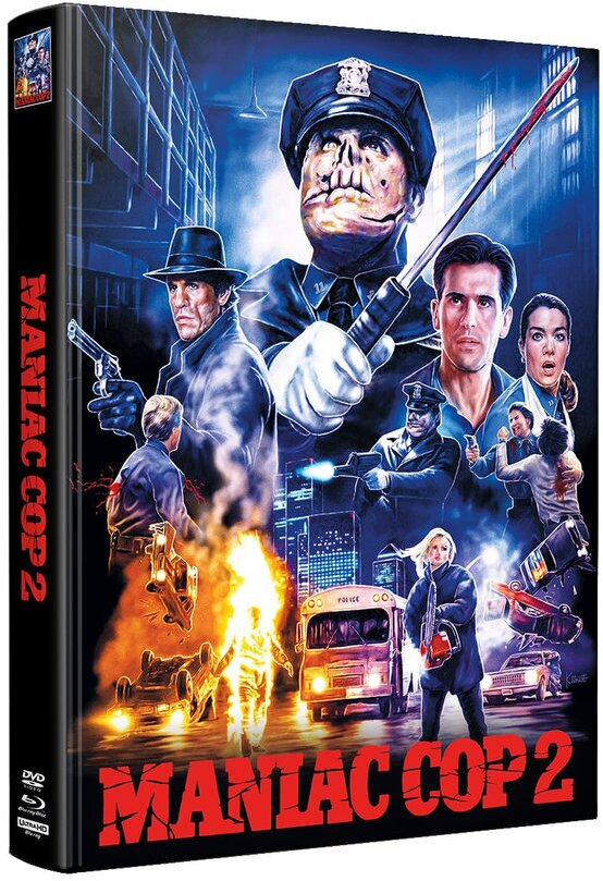 Maniac Cop 2 (1990) Wattiert, Limited Edition, Mediabook, 4K Ultra HD + Blu-ray + DVD