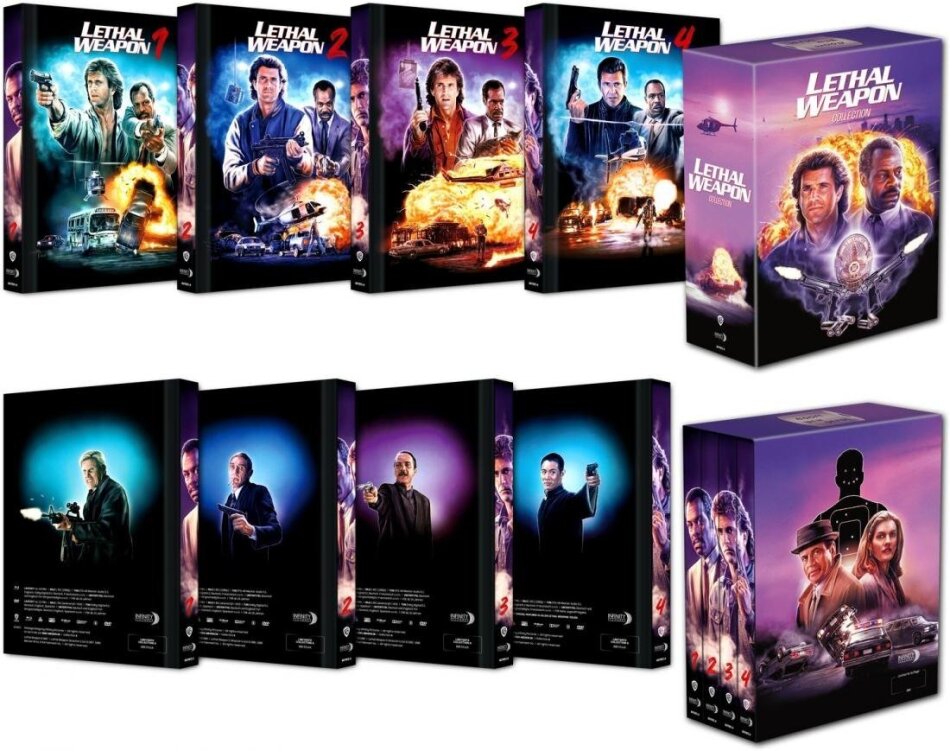 Lethal Weapon 1-4 Cover A, Schuber, Limited Edition, Mediabook, 5 Blu-rays + 3 DVDs