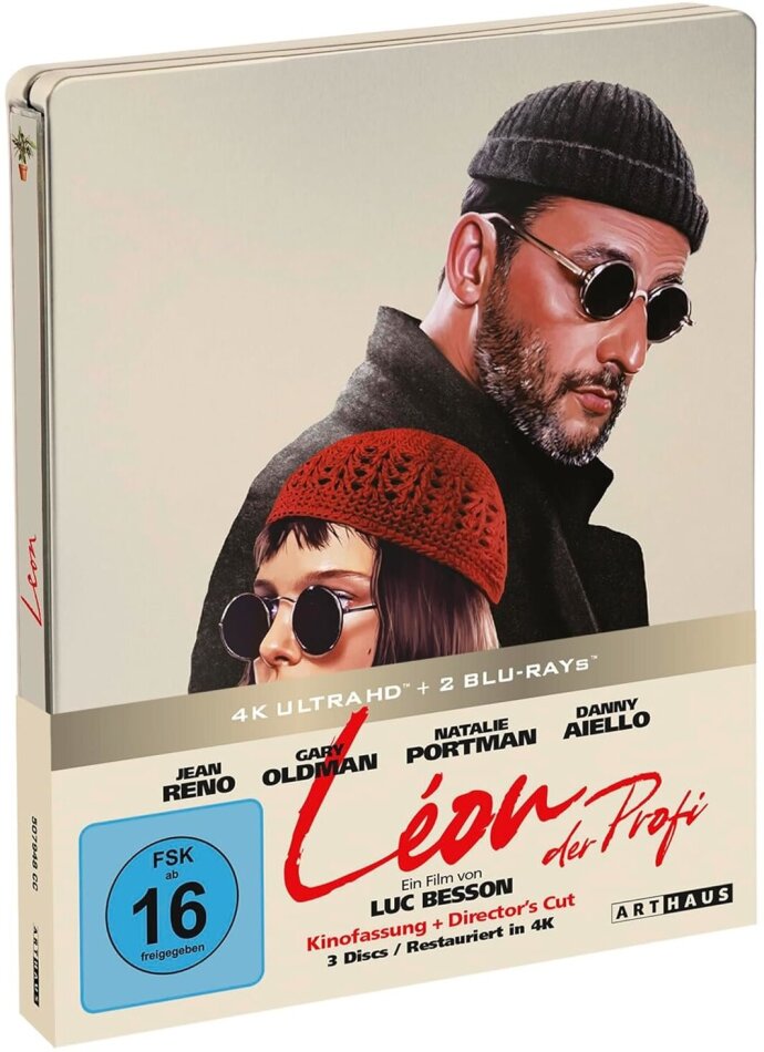 Léon - Der Profi (1994) Director's Cut, Kinoversion, Limited Edition, Restaurierte Fassung, Steelbook, 4K Ultra HD + 2 Blu-rays