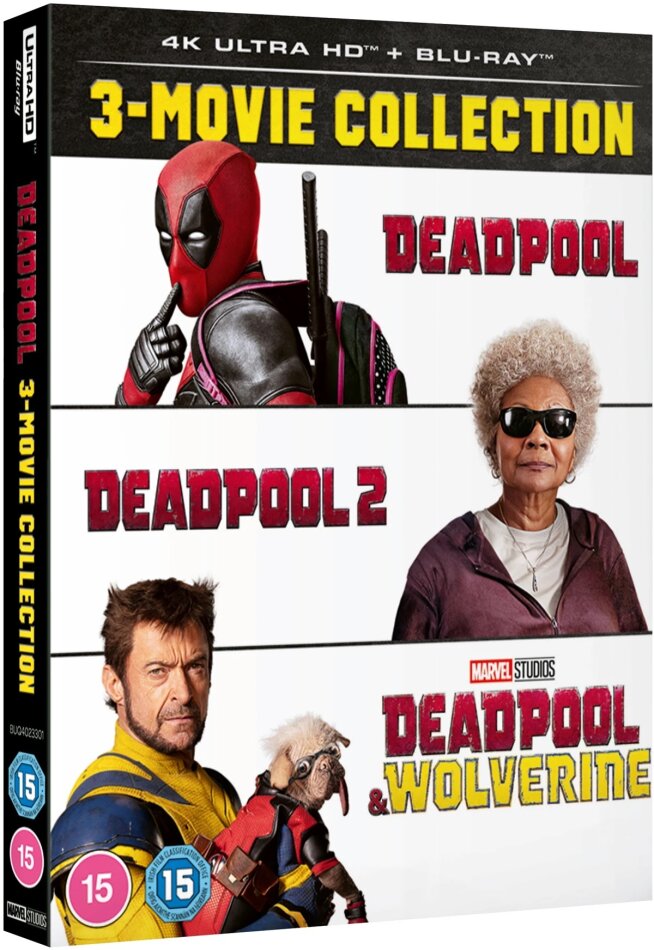 Deadpool: 3-Movie Collection - Deadpool (2016) / Deadpool 2 (2018) / Deadpool & Wolverine (2024) 3 4K Ultra HDs + 3 Blu-rays