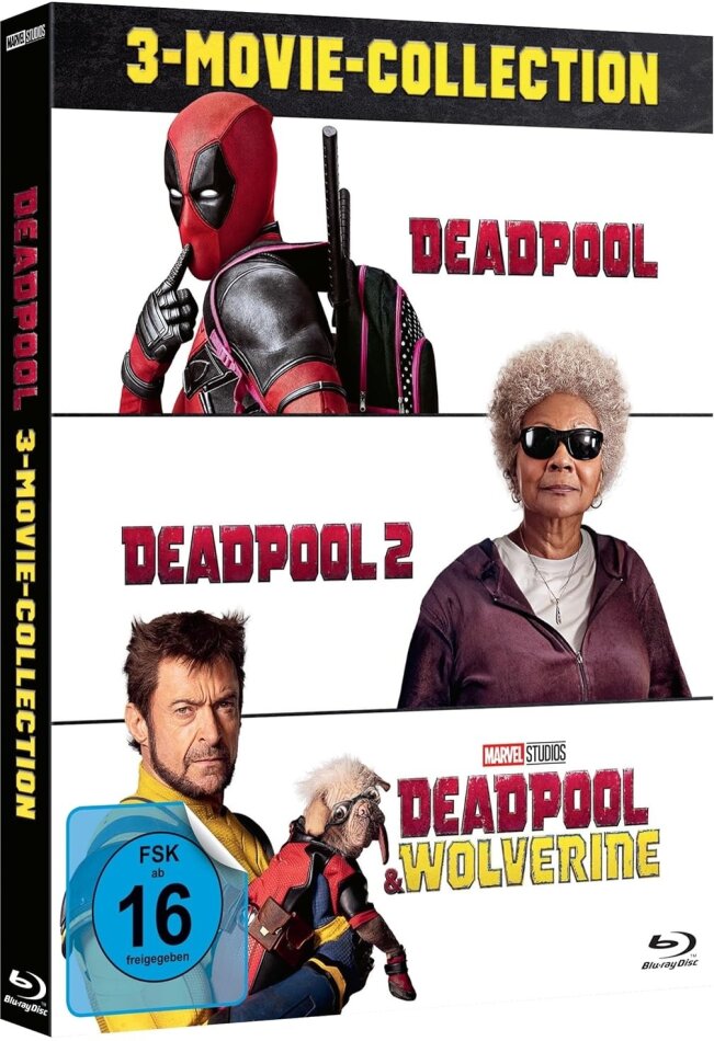 Deadpool: 3-Movie-Collection - Deadpool (2016) / Deadpool 2 (2018) / Deadpool & Wolverine (2024) 3 Blu-rays