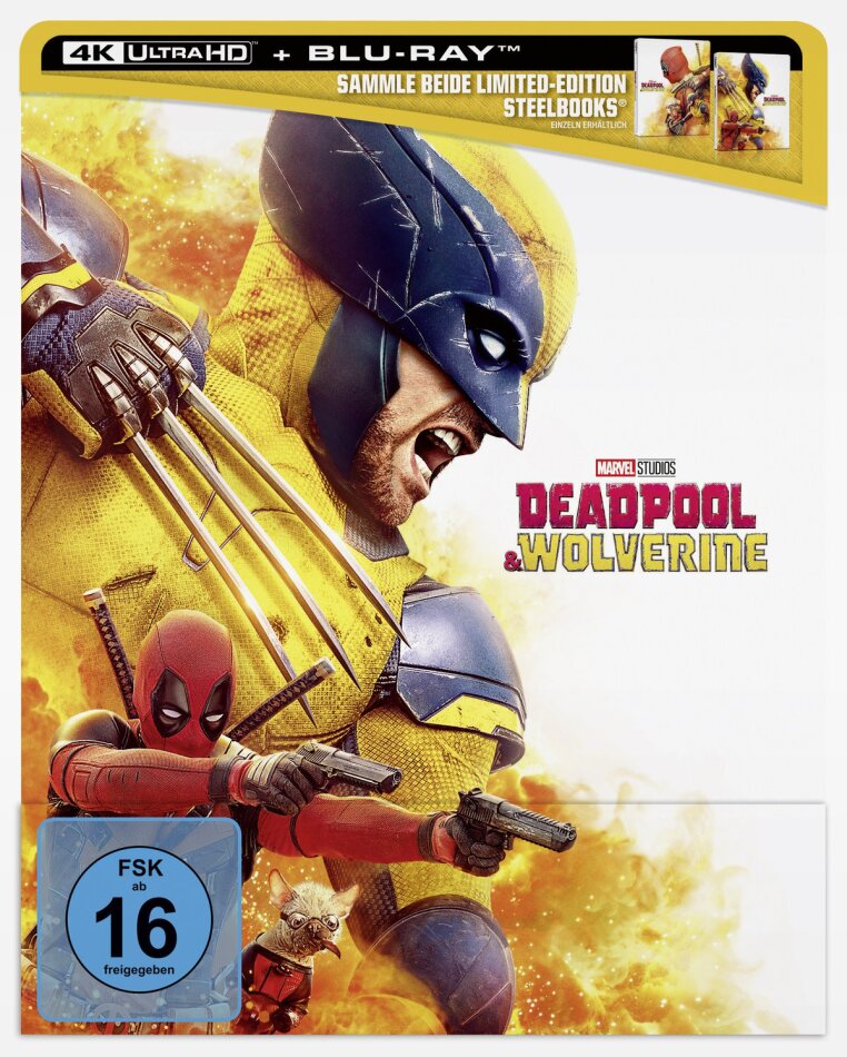 Deadpool & Wolverine - Deadpool 3 (2024) Cover Wolverine, Limited Edition, Steelbook, 4K Ultra HD + Blu-ray