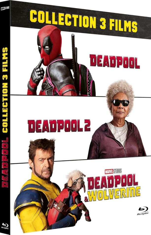 Deadpool: Collection 3 Films - Deadpool (2016) / Deadpool 2 (2018) / Deadpool & Wolverine (2024) 3 Blu-ray