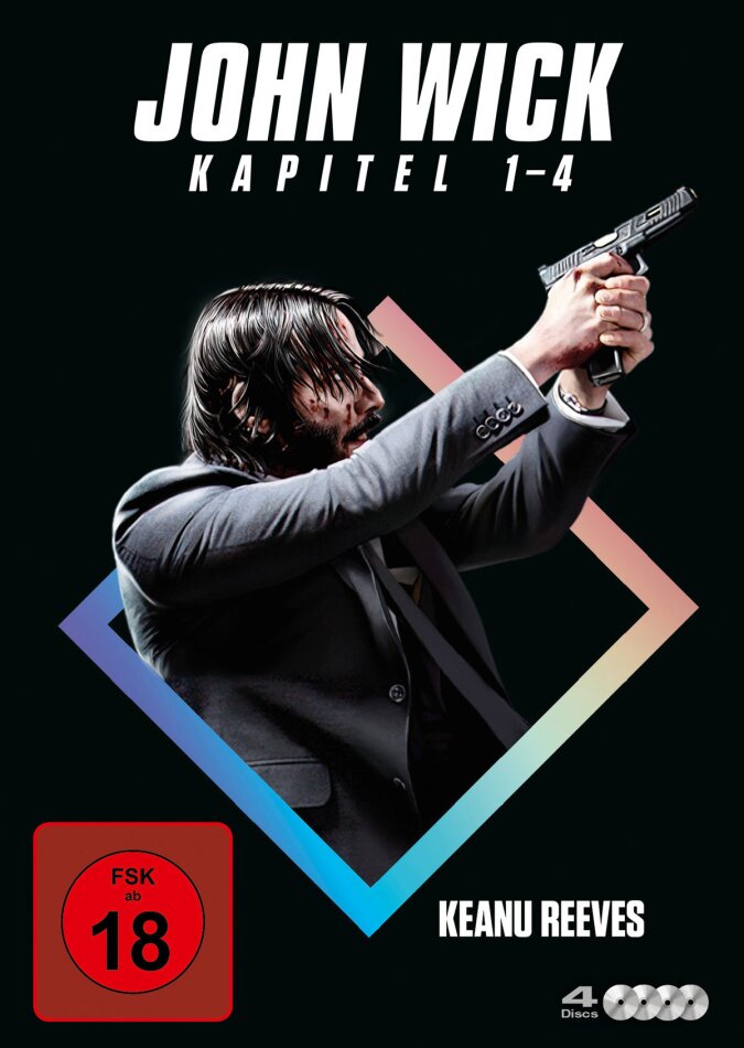 John Wick: Kapitel 1-4 Neuauflage, 4 DVDs