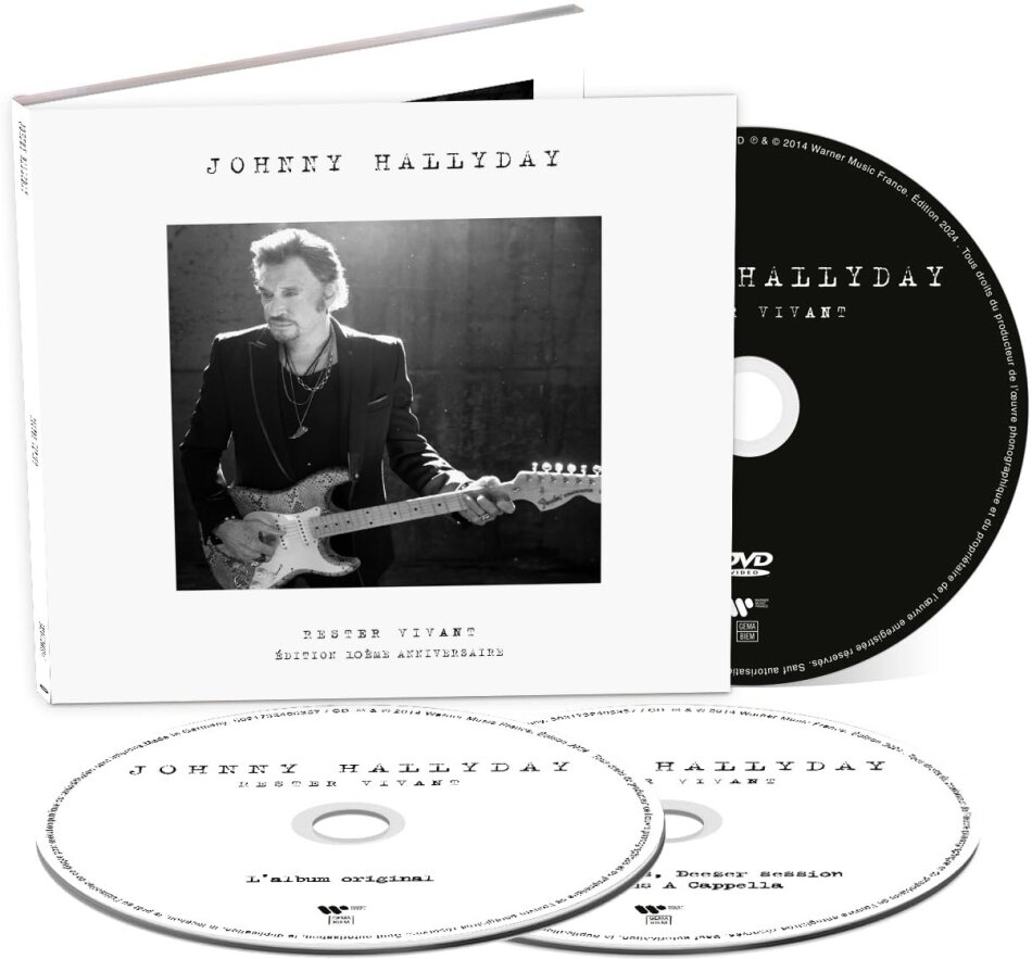 Johnny Hallyday - Rester Vivant 2024 Reissue, Édition 10ème Anniversaire, CD + DVD