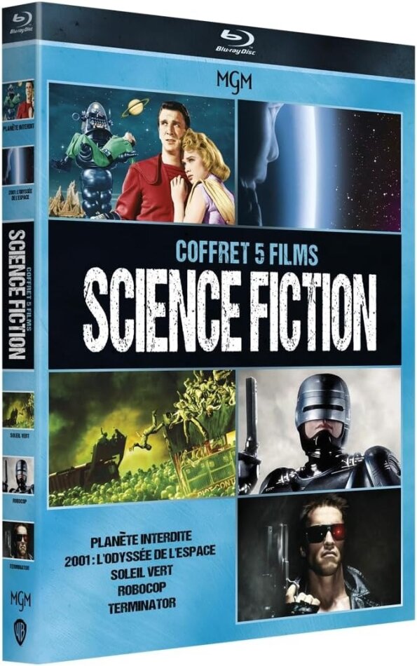 Coffret 5 Films Science Fiction - Planète interdite / 2001 : L'odyssée de l'espace / Soleil vert / Robocop / Terminator 5 Blu-ray