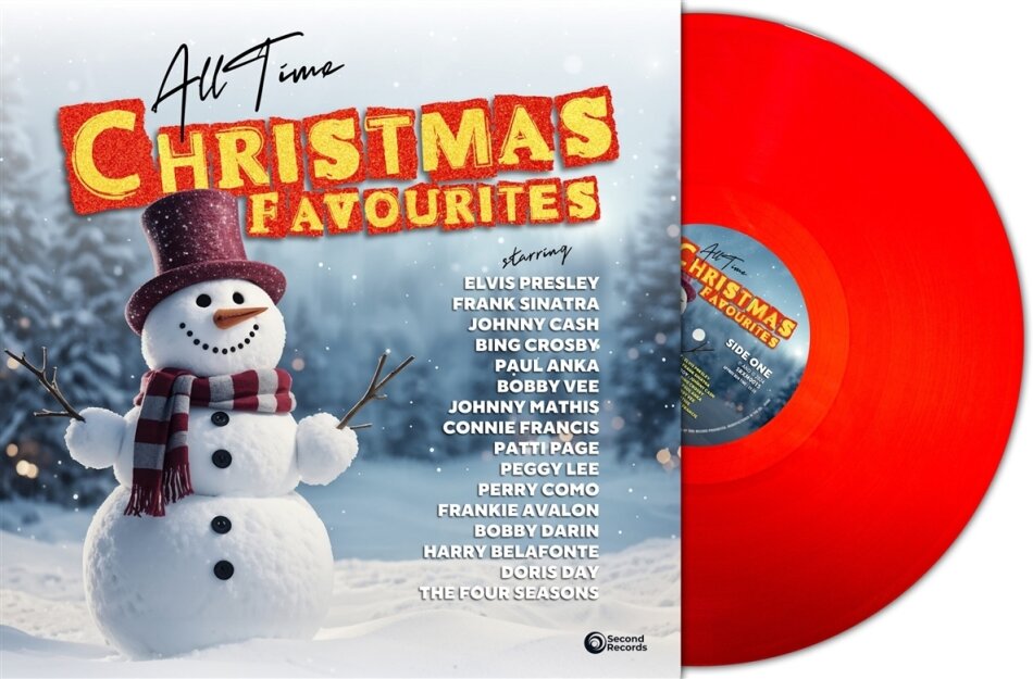 All Time Christmas Favourites Second Records, Limited Edition, Red Vinyl, LP