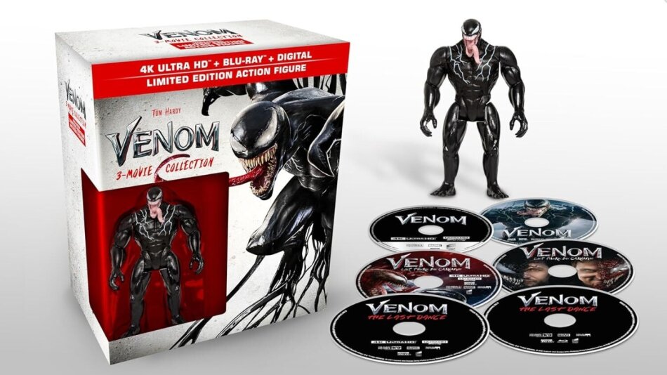 Venom: 3-Movie Collection - Venom (2018) / Venom: Let There Be Carnage (2021) / Venom: The Last Dance (2024) Limited Edition, 3 4K Ultra HDs + 3 Blu-rays