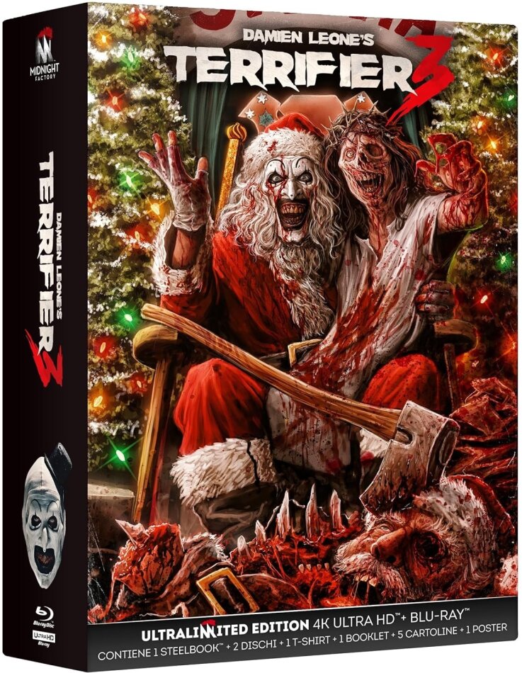 Terrifier 3 (2024) + Booklet, + Gift, Limited Collector's Edition, Steelbook, 4K Ultra HD + Blu-ray