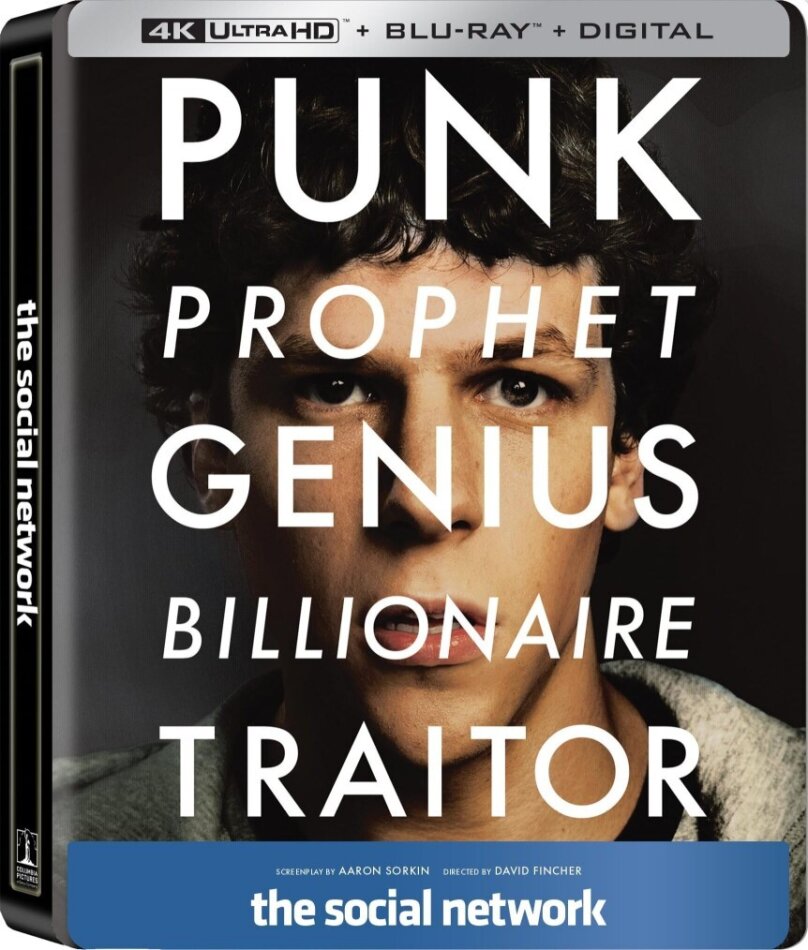 the social network (2010) Limited Edition, Steelbook, 4K Ultra HD + 2 Blu-rays