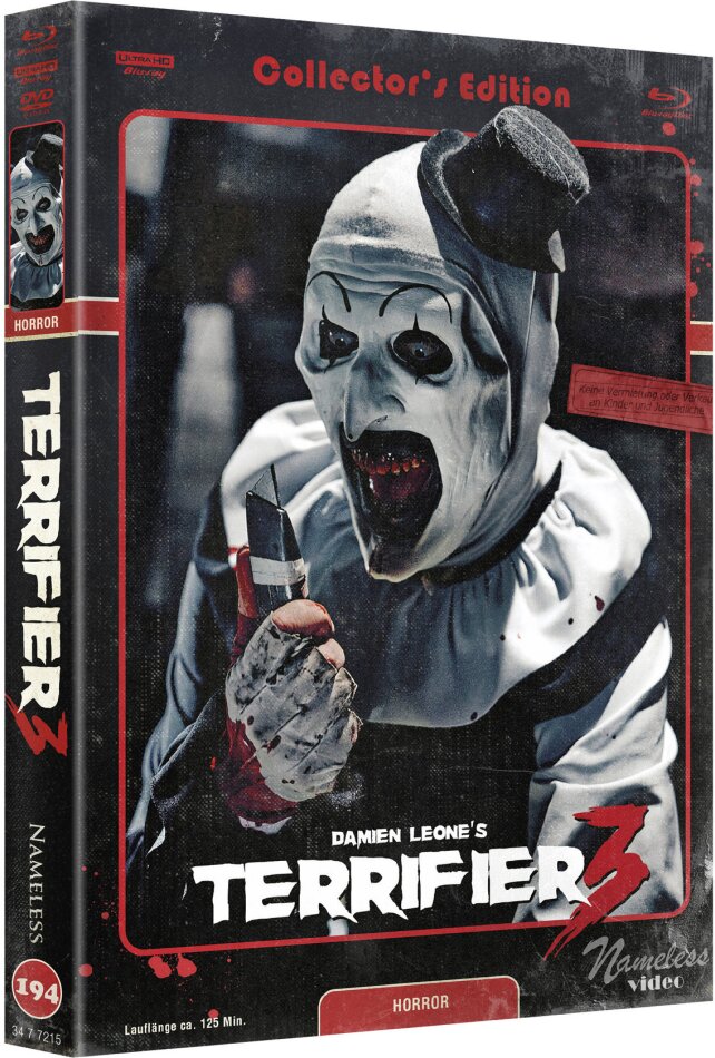 Terrifier 3 (2024) Cover C, Limited Collector's Edition, Mediabook, 4K Ultra HD + Blu-ray + DVD