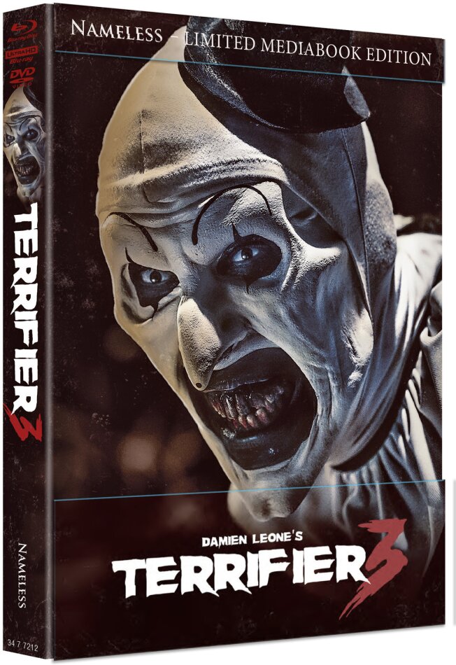 Terrifier 3 (2024) Cover A, Limited Edition, Mediabook, 4K Ultra HD + Blu-ray + DVD