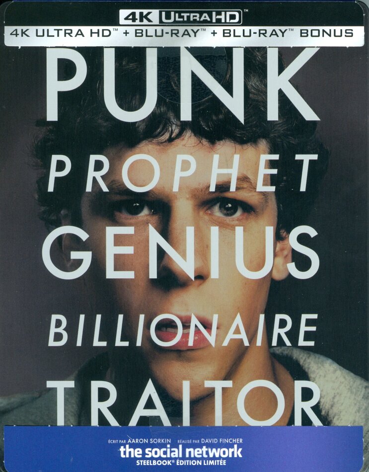 The Social Network (2010) Limited Edition, Steelbook, 4K Ultra HD + 2 Blu-rays