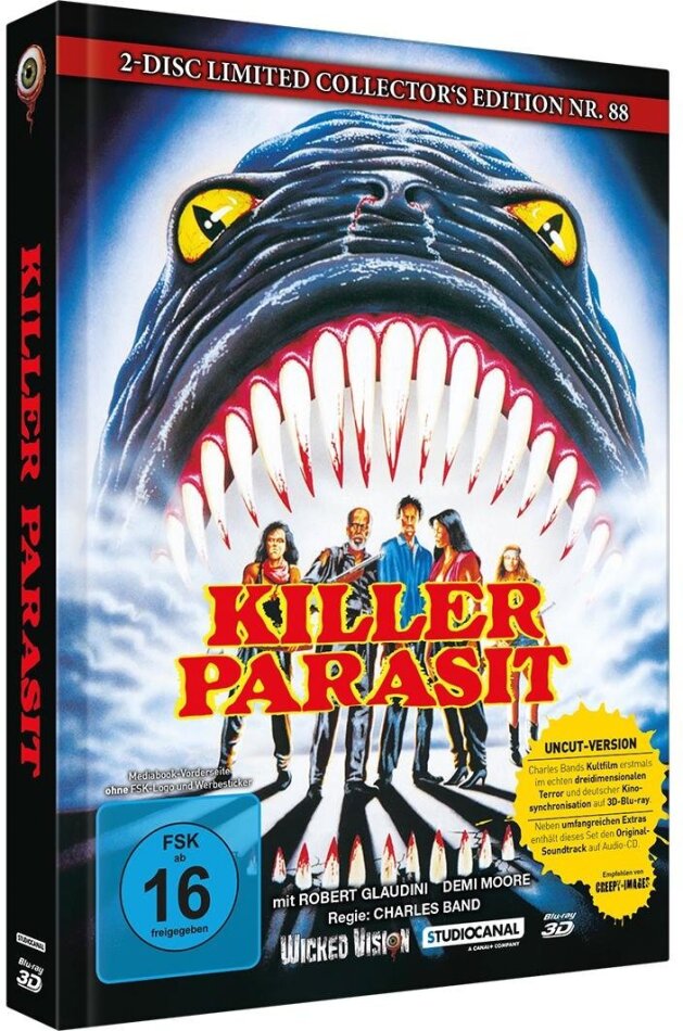 Killer Parasit 3D (1982) Cover B, Limited Collector's Edition, Mediabook, Uncut, Blu-ray 3D + CD