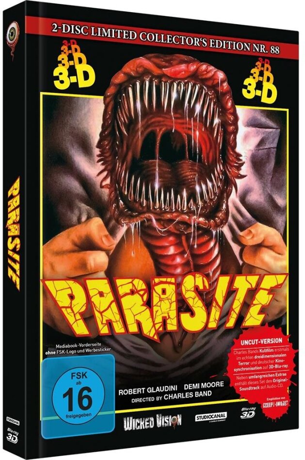 Parasite 3D (1982) Cover E, Limited Collector's Edition, Mediabook, Uncut, Blu-ray 3D + CD