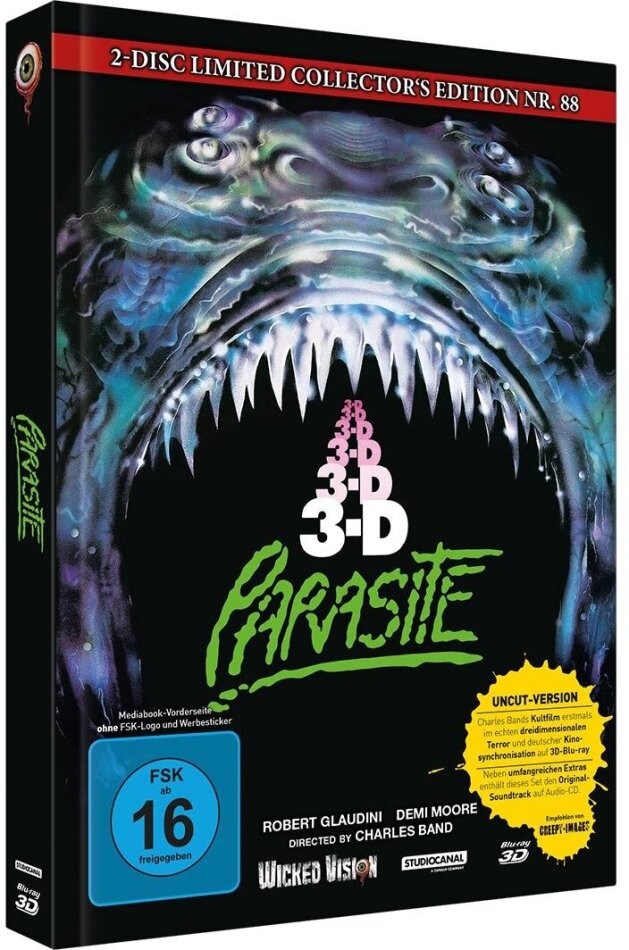Parasite 3D (1982) Cover C, Limited Collector's Edition, Mediabook, Uncut, Blu-ray 3D + CD