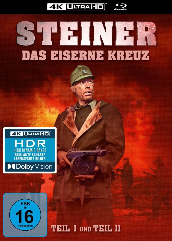 Steiner - Das Eiserne Kreuz - Teil 1 & 2 Limited Edition, Mediabook, 4K Ultra HD + 3 Blu-rays