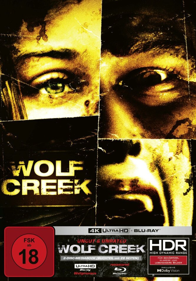 Wolf Creek (2005) Cover B, Limited Edition, Mediabook, Uncut, Unrated, 4K Ultra HD + Blu-ray