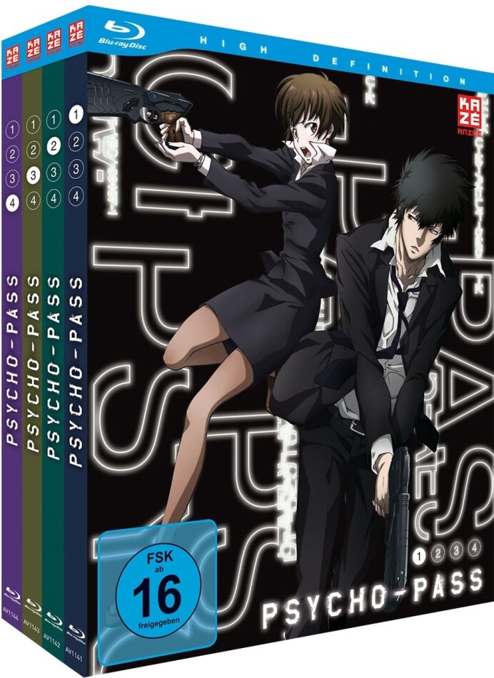 Psycho-Pass - Staffel 1 - Vol. 1-4 Gesamtausgabe, 4 Blu-rays