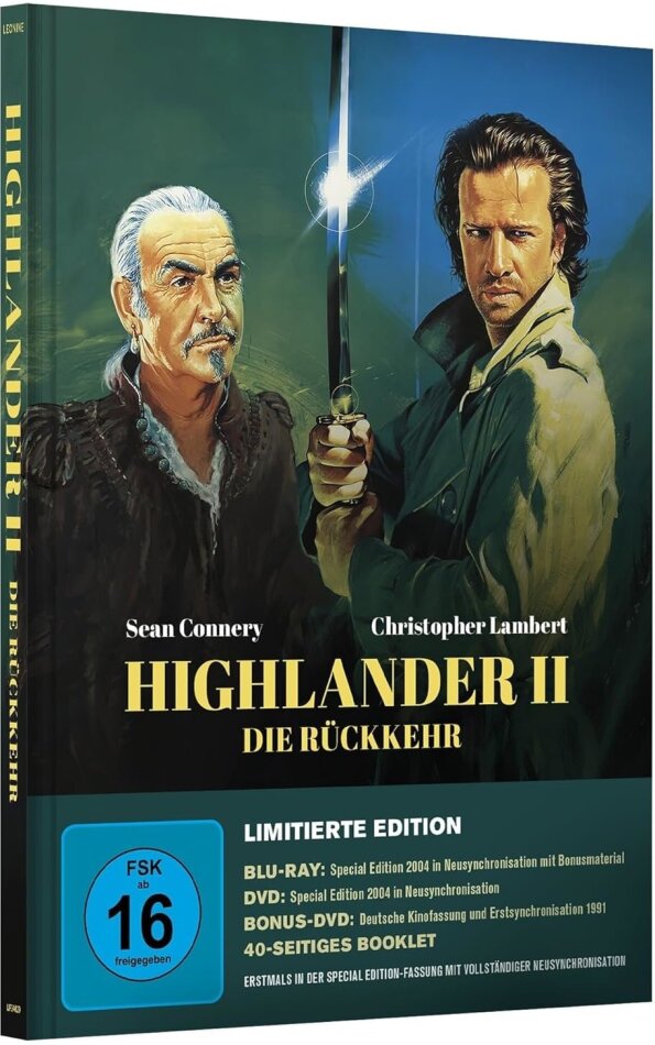 Highlander 2 (1990) Limited Edition, Mediabook, Blu-ray + 2 DVDs