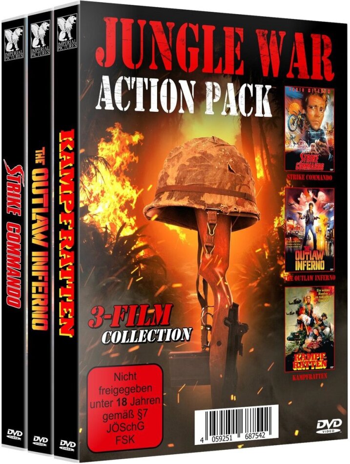 Junge War Action Pack - Kampfratten / The Outlaw Inferno / Strike Commando Bundle, 3 DVDs