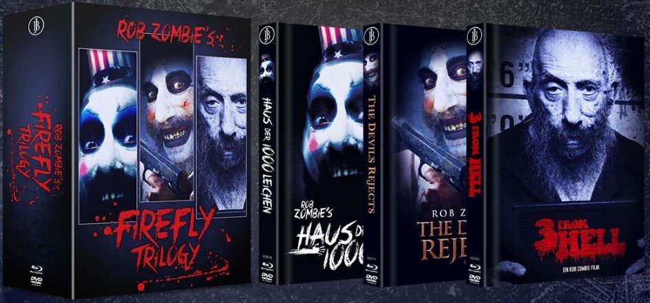 Rob Zombie's Firefly Trilogy: Haus der 1000 Leichen / The Devil's Rejects / 3 From Hell Cover D, Schuber, Black Box, Limited Edition, Mediabook, 3 Blu-rays + 3 DVDs