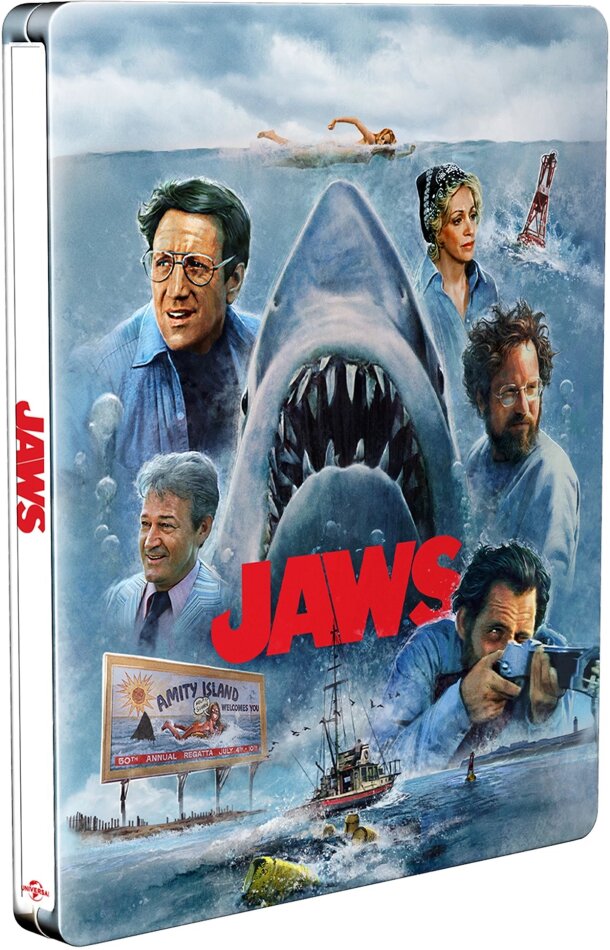 Jaws (1975) 50th Anniversary Limited Edition, Steelbook, 4K Ultra HD + 2 Blu-rays