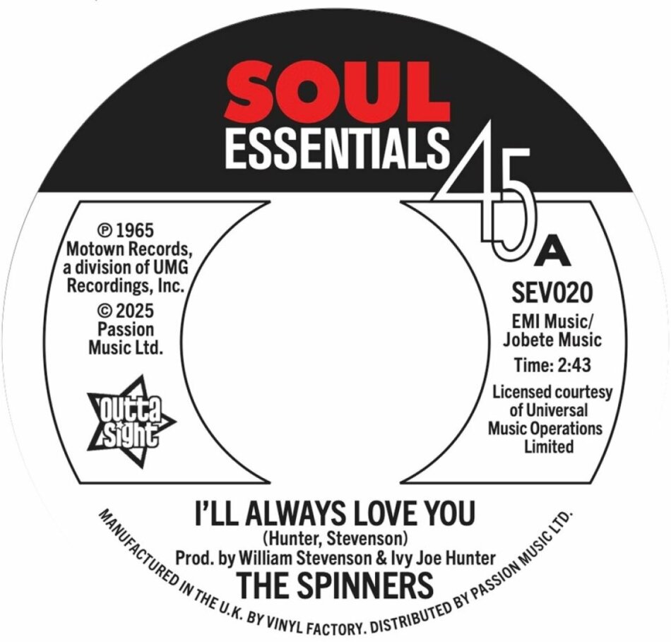 The Spinners - I'll Always Love You/What More Could A Boy 7" Single