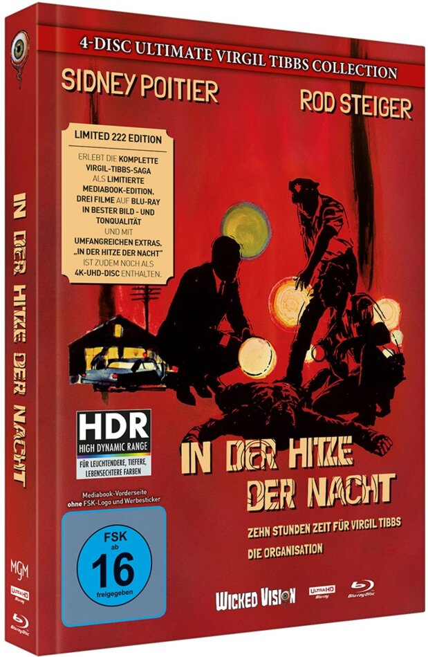 In der Hitze der Nacht (1967) Cover A, Ultimate Virgil Tibbs Collection, Limited Edition, Mediabook, 4K Ultra HD + 3 Blu-rays