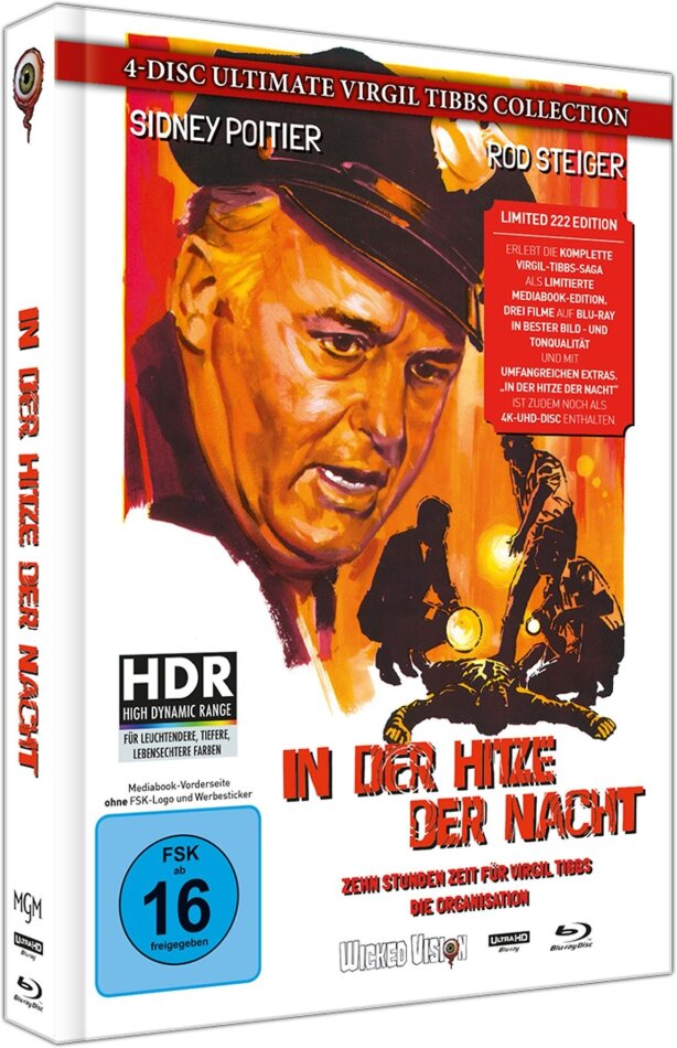 In der Hitze der Nacht (1967) Cover B, Ultimate Virgil Tibbs Collection, Limited Edition, Mediabook, 4K Ultra HD + 3 Blu-rays